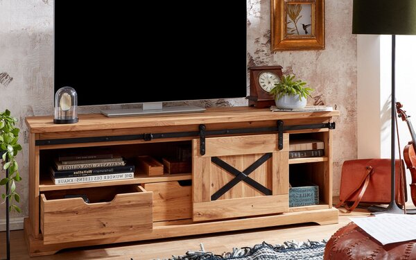 Comodă TV lemn masiv Denver, 159 × 67 × 51 cm