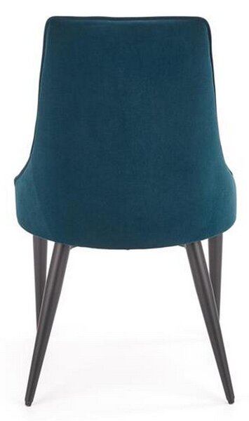 Scaun K365, verde inchis/negru, stofa catifelata/metal, 52x57x90 cm