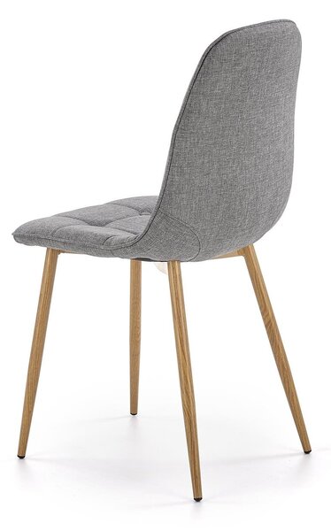 Scaun K316, gri/stejar, stofa clasica/metal, 44x56x87 cm
