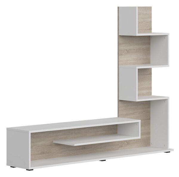 Mobilier living SNAKE, alb/stejar, PAL, 160x29x130 cm
