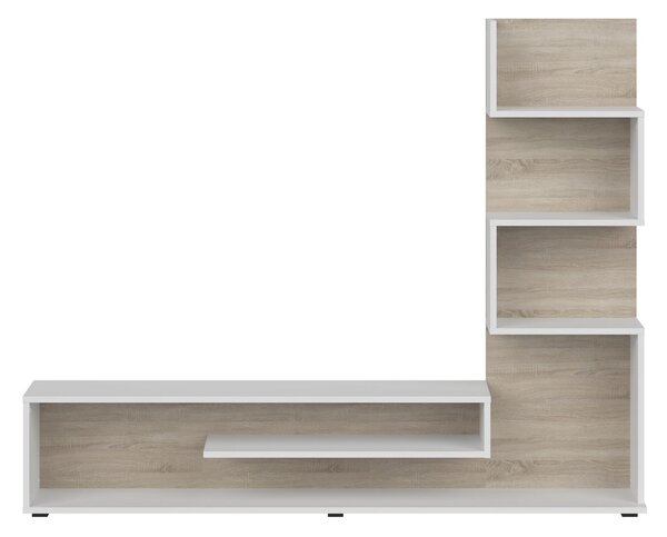 Mobilier living SNAKE, alb/stejar, PAL, 160x29x130 cm
