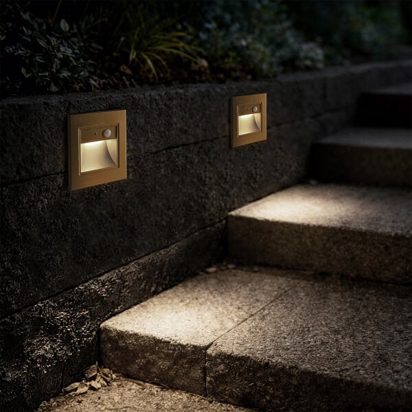 Brilagi - Lampă LED pentru scări cu senzor STEP LIGHT LED/1,5W/230V IP44, aurie