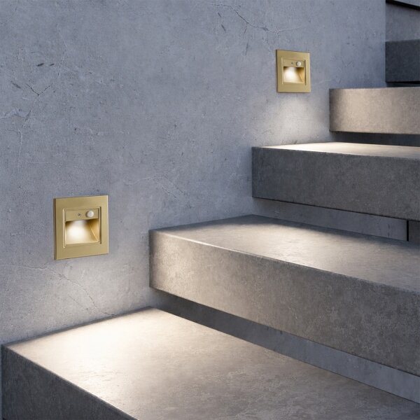 Brilagi - Lampă LED pentru scări cu senzor STEP LIGHT LED/1,5W/230V IP44, aurie