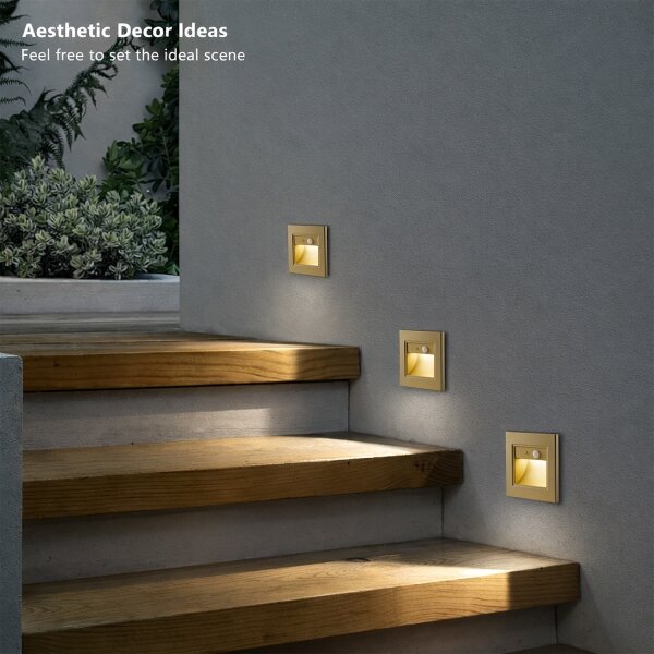 Brilagi - Lampă LED pentru scări cu senzor STEP LIGHT LED/1,5W/230V IP44, aurie