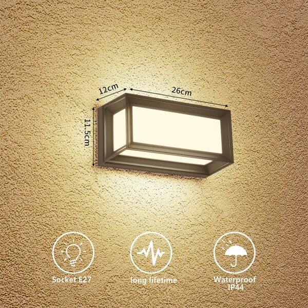 Brilagi - Aplica de perete pentru exterior PARKER 1xE27/60W/230V antracit IP44