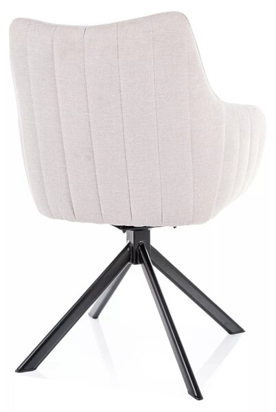 Scaun rotativ AZALIA, bej deschis/negru, stofa clasica/metal, 61x44x86 cm