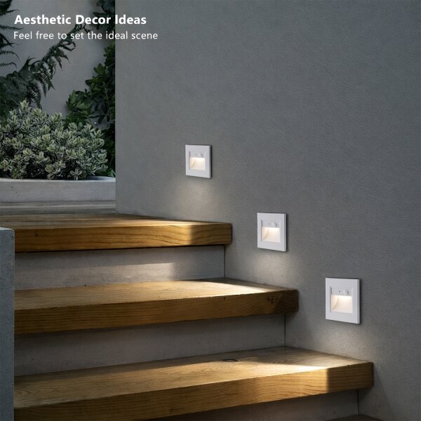 Brilagi - Aplică LED pentru trepte STEP LIGHT cu senzor LED/1,5W/230V IP44 albă
