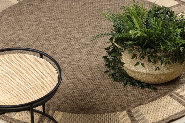 Covor sisal Floorlux rotund 20195 coffee si mais