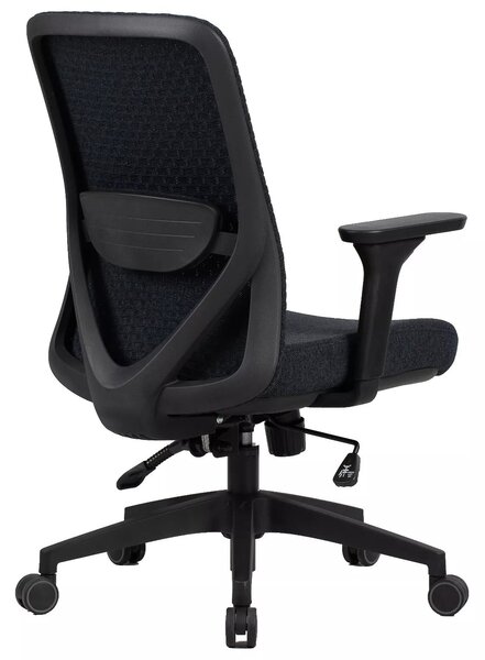 Scaun de birou Q-744, negru, stofa clasica/plasa, 62x50x91/101 cm