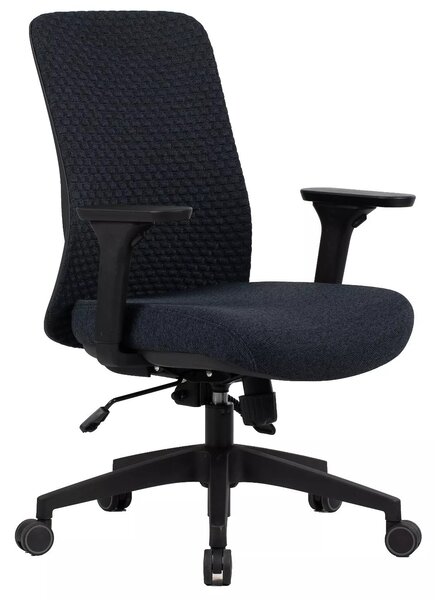 Scaun de birou Q-744, negru, stofa clasica/plasa, 62x50x91/101 cm