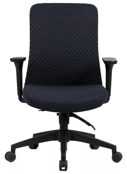 Scaun de birou Q-744, negru, stofa clasica/plasa, 62x50x91/101 cm