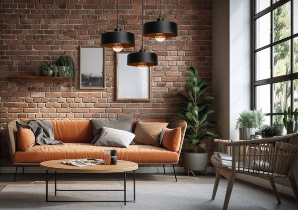 Lampă suspendată APP1334-3CP Black Gold