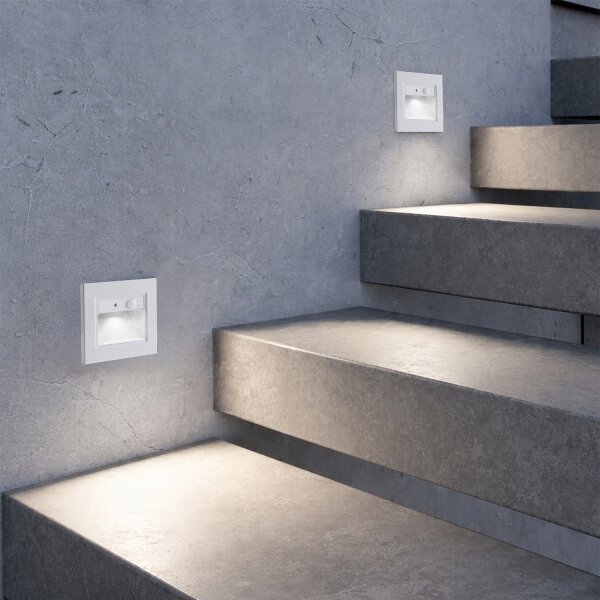 Brilagi - Aplică LED pentru trepte STEP LIGHT cu senzor LED/1,5W/230V IP44 albă