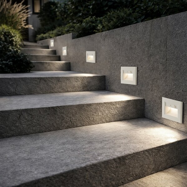 Brilagi - Aplică LED pentru trepte STEP LIGHT cu senzor LED/1,5W/230V IP44 albă