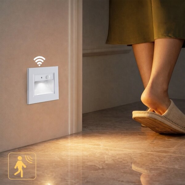 Brilagi - Aplică LED pentru trepte STEP LIGHT cu senzor LED/1,5W/230V IP44 albă