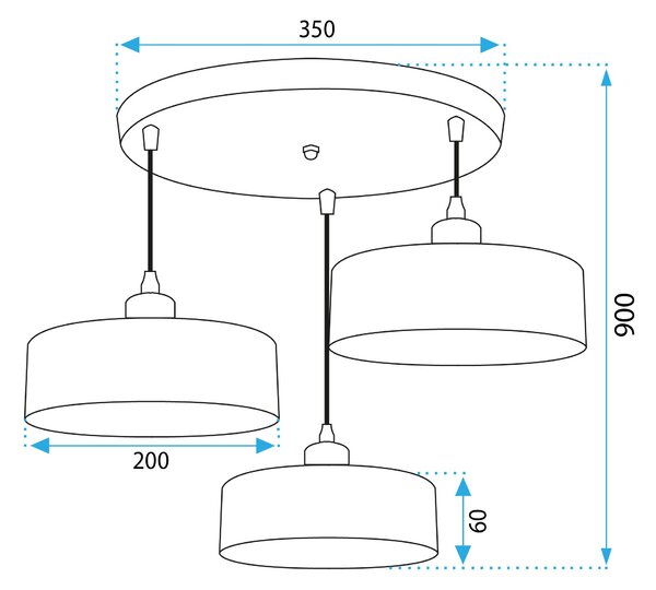 Lampă suspendată APP1334-3CP Black Gold