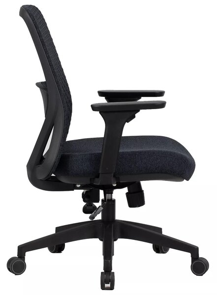Scaun de birou Q-744, negru, stofa clasica/plasa, 62x50x91/101 cm