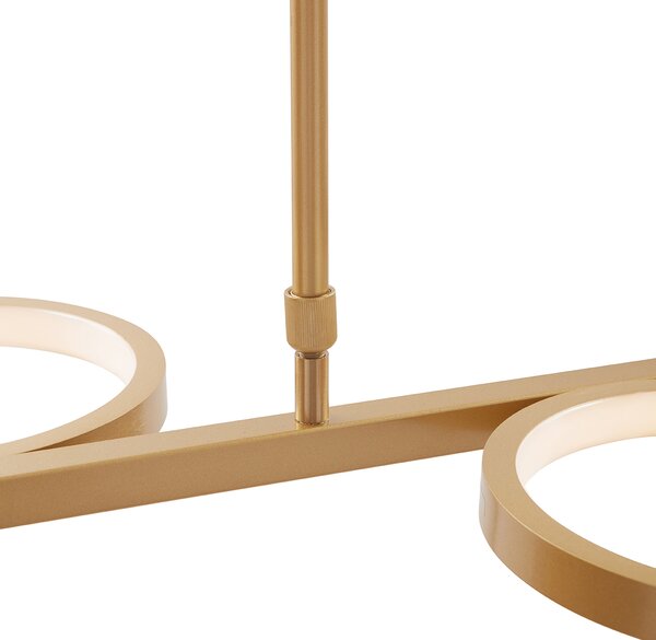 Lampă modernă cu pandantiv aurie, inclusiv LED, reglabilă în 3 trepte, 3 lumini - Vivé