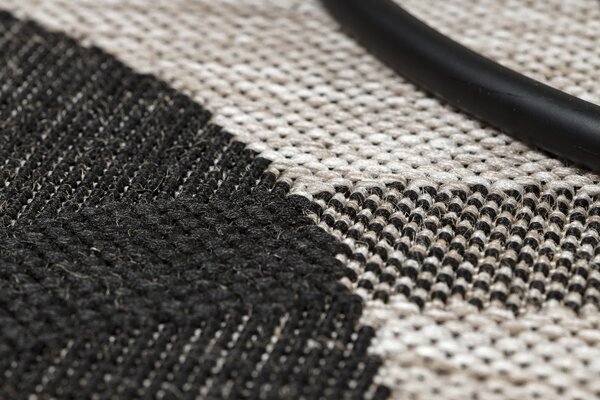 Covor sisal Floorlux 20078 negru si argintiu
