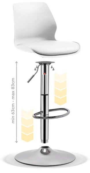 Scaun de bar 2HOME, living, bucatarie, comercial Bistro 7, Alb