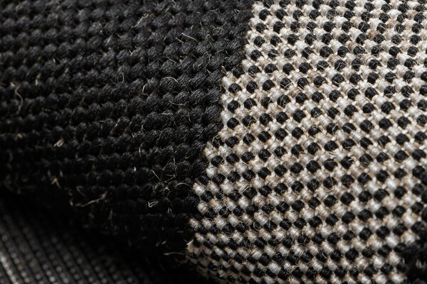 Covor sisal Floorlux 20078 negru si argintiu