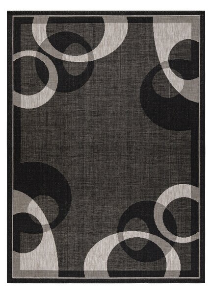 Covor sisal Floorlux 20078 negru si argintiu