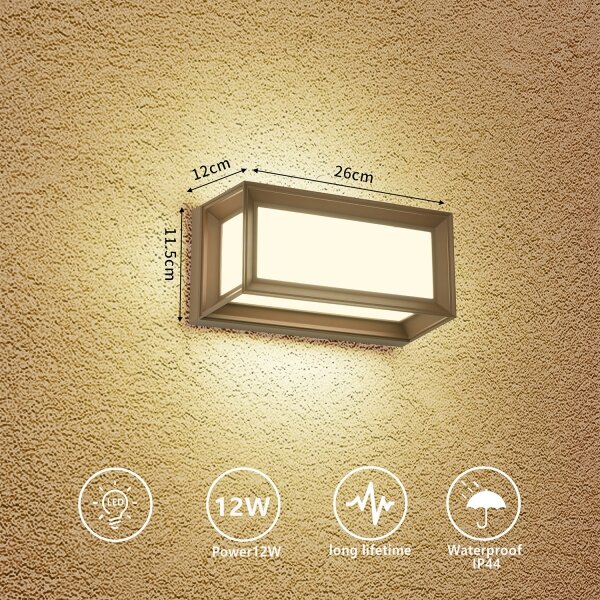 BRILAGI - Aplică LED de exterior PARKER LED/12W/230V 3000/4500/6000K maro IP44
