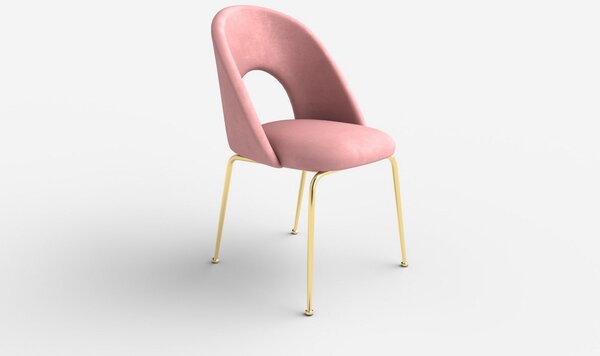 Scaun tapitat K385, roz, 54x59x88 cm