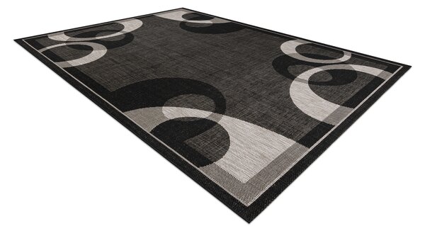 Covor sisal Floorlux 20078 negru si argintiu