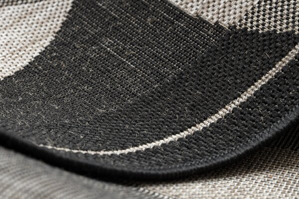 Covor sisal Floorlux 20078 negru si argintiu