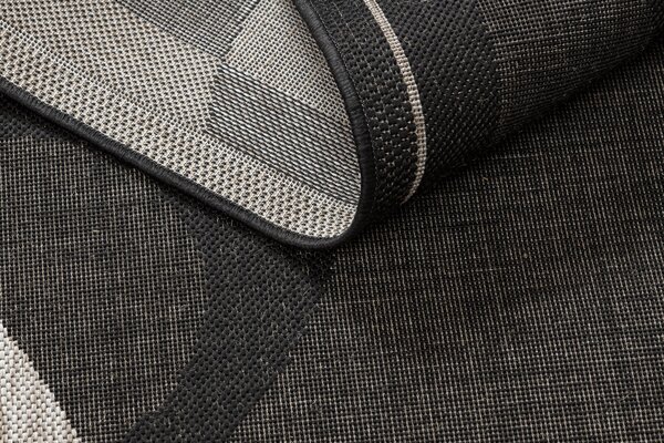 Covor sisal Floorlux 20078 negru si argintiu