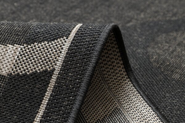 Covor sisal Floorlux 20078 negru si argintiu