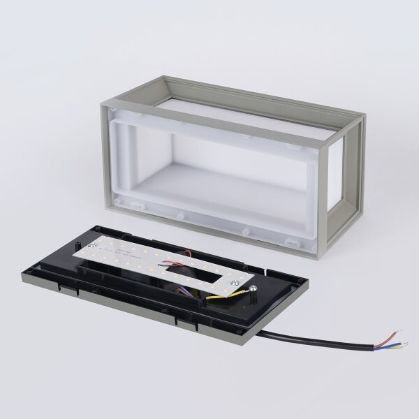 Brilagi - Aplica LED de exterior PARKER, 12W, 230V, 3000/4500/6000K, gri, IP44