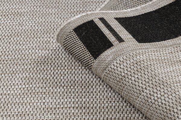 Covor sisal Floorlux 20195 argintiu si negru