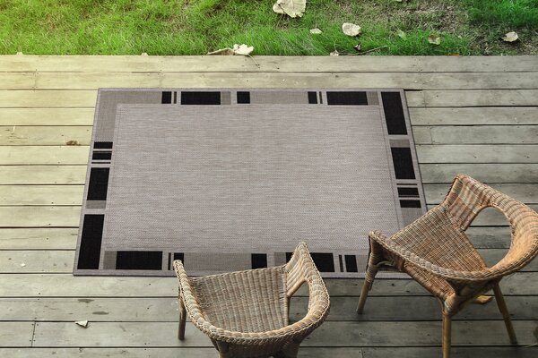 Covor sisal Floorlux 20195 argintiu si negru
