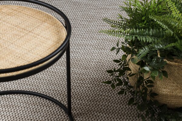 Covor sisal Floorlux 20195 argintiu si negru