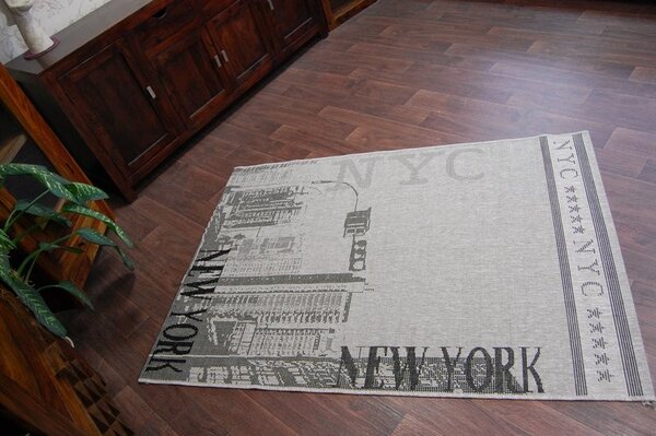Covor sisal Floorlux 20237 argintiu si negru