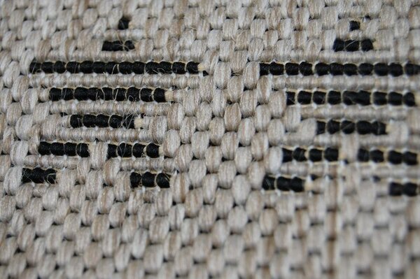 Covor sisal Floorlux 20237 argintiu si negru