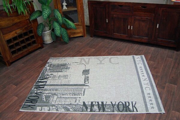 Covor sisal Floorlux 20237 argintiu si negru