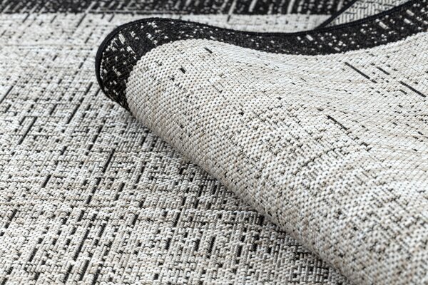 Covor sisal Floorlux 20401 Cadru argintiu si negru