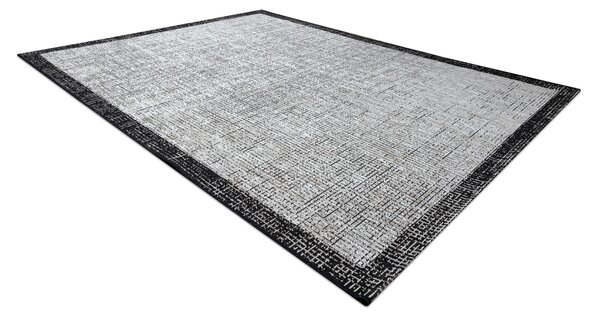 Covor sisal Floorlux 20401 Cadru argintiu si negru