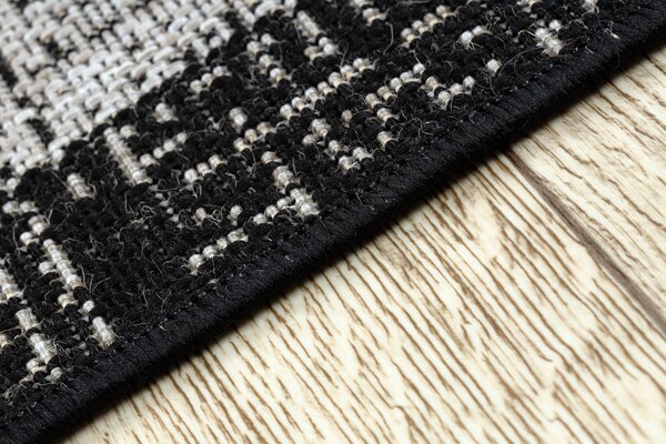 Covor sisal Floorlux 20401 Cadru argintiu si negru