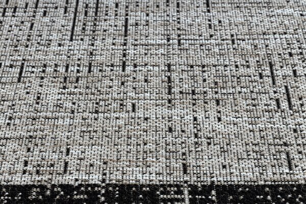 Covor sisal Floorlux 20401 Cadru argintiu si negru