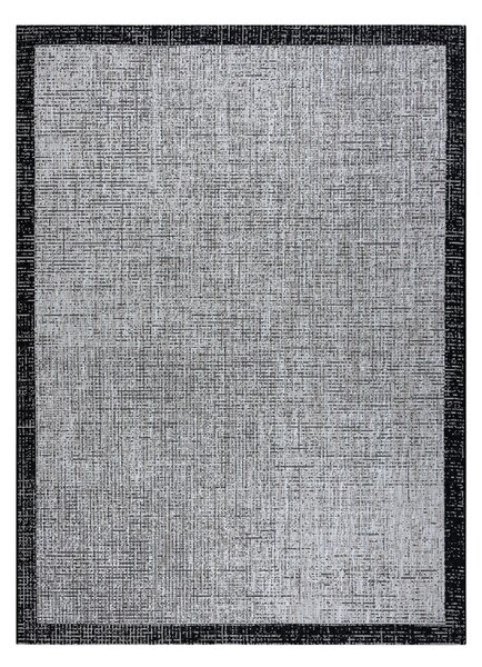 Covor sisal Floorlux 20401 Cadru argintiu si negru