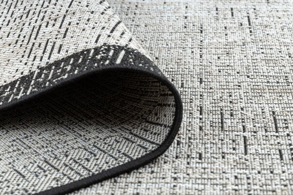 Covor sisal Floorlux 20401 Cadru argintiu si negru