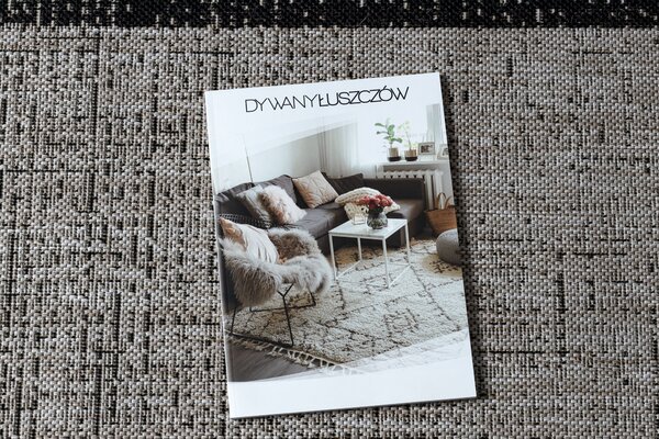Covor sisal Floorlux 20401 Cadru argintiu si negru