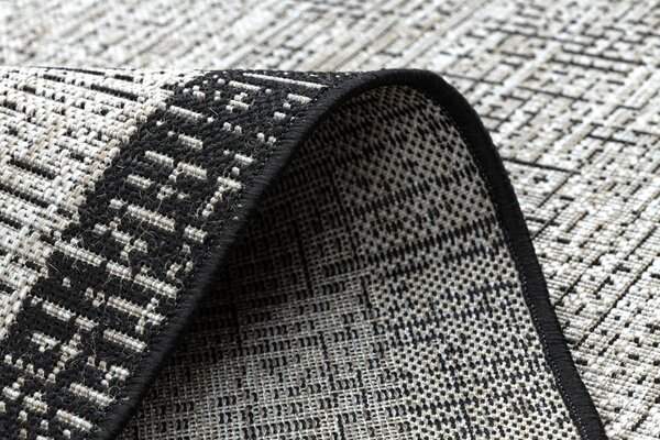 Covor sisal Floorlux 20401 Cadru argintiu si negru