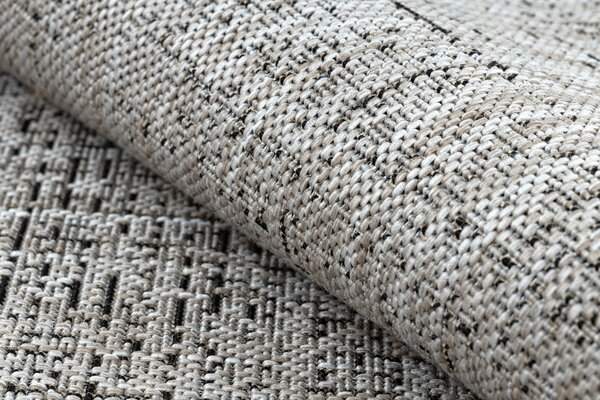 Covor sisal Floorlux 20401 Cadru argintiu si negru