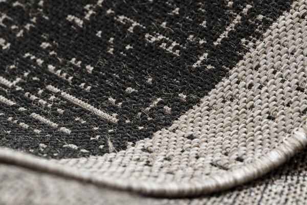 Covor sisal Floorlux 20401 Cadru negru si argintiu