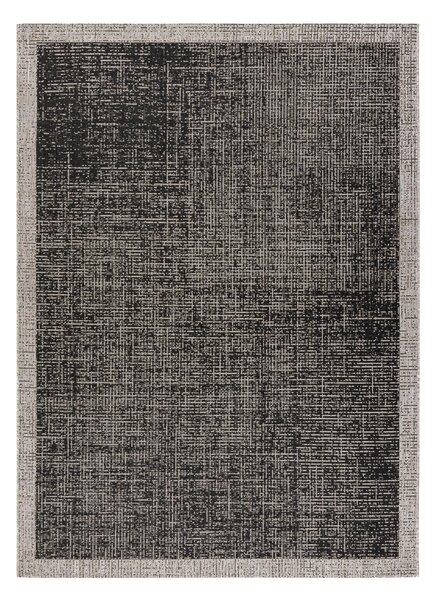 Covor sisal Floorlux 20401 Cadru negru si argintiu